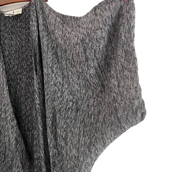 VTG Hiroko Koshino Paris Minimalist Black Gray Wool Asymmetric Open Cardigan M - Picture 7 of 7